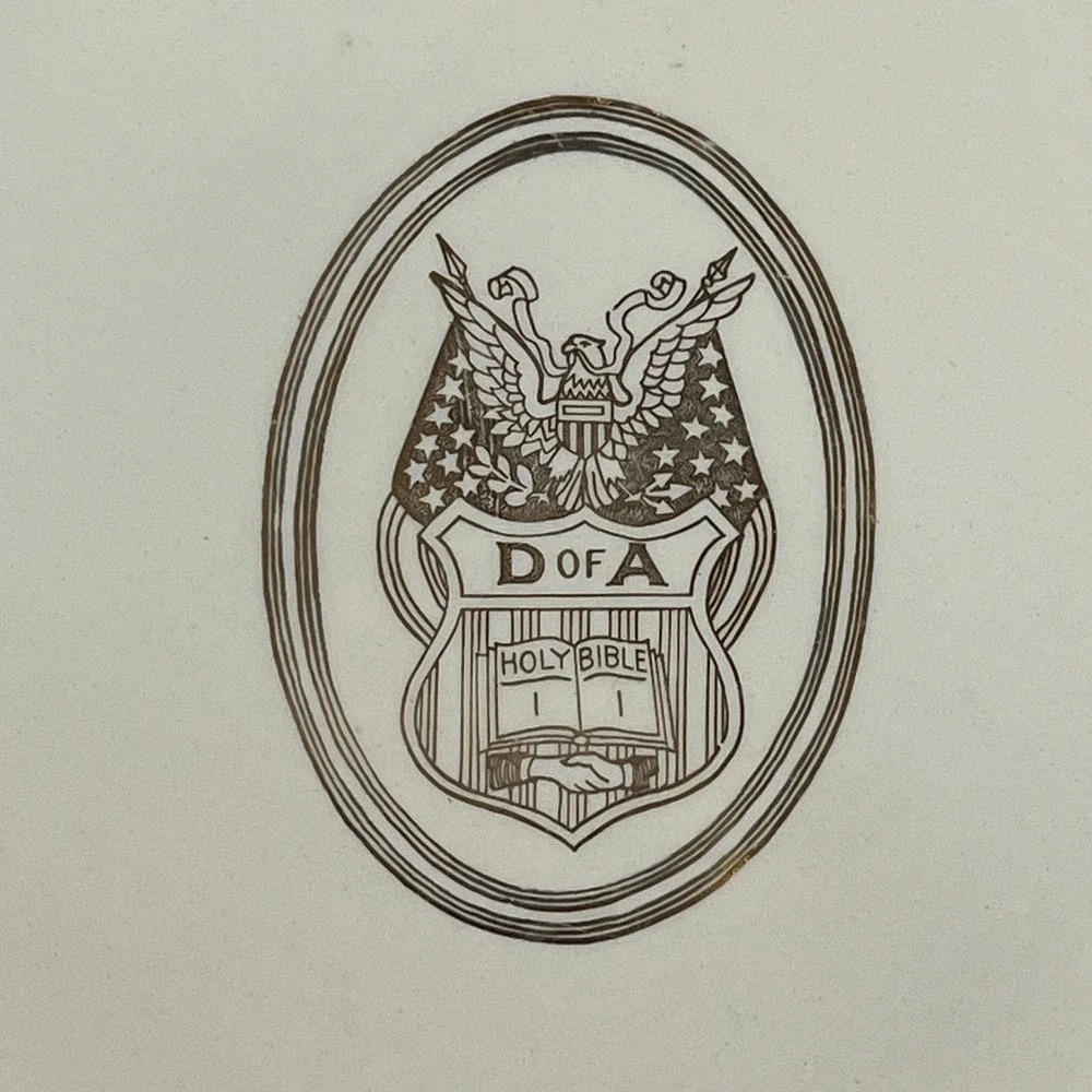 Glamour American Limoges Plate Daughters Of America Holy Bible 22K Gold Trim USA